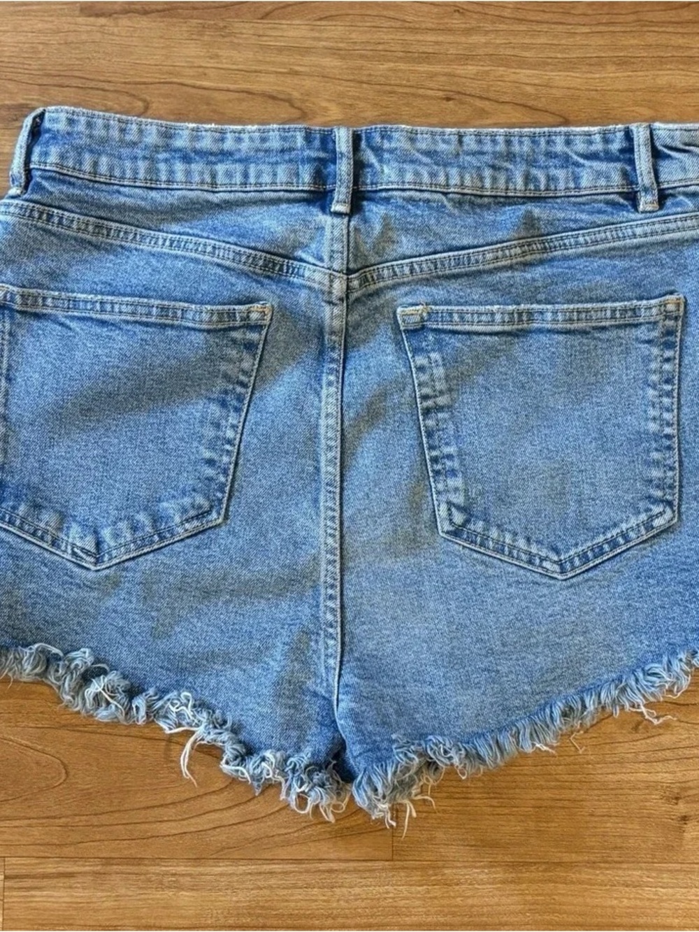 Zara Light Blue Distressed Denim Jean Shorts - Picture 3 of 5